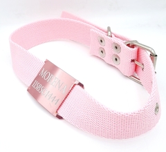 Chapitas Perros Pasador Rosa + Collar Rosa De 3cm - Medallas para Perros