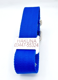Chapita Perro Grande Para Collares De 4cm Ancho+collar Azul en internet