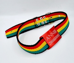 Chapita Pasador anodizado para collares de 3cm de ancho color Rojo + JAMAICA - comprar online