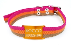 Chapitas Para Perros Pasador Naranja + Collar Candy De 3cm
