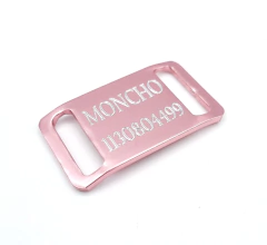 Chapita Pasador anodizado para collares de 2cm de ancho color ROSA