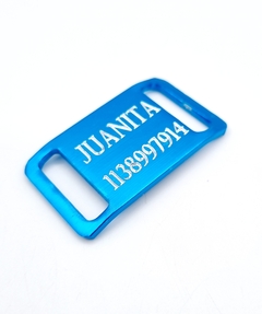 Chapita Pasador anodizado para collares de 2cm de ancho color TURQUESA