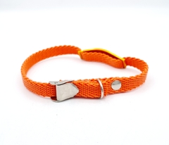 Chapita Gato Pasador NARANJA + Collar 1 Cm Reforzado NARANJA - tienda online