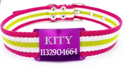 Chapitas Perros Pasador violeta+ Collar De 3cm BENETTON