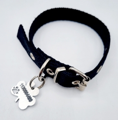 Chapita Identificatoria Para Perros Y Gatos Trebol + Collar de 2cm - Medallas para Perros