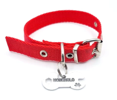 Chapita Perros premium llave fija+ C ROJO 2CM