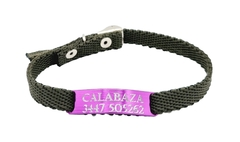 Chapitas Para Gatos Pasador Violeta + Collar De 1 Cm Reforzado VERDE MILITAR