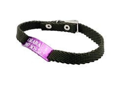 Chapitas Para Gatos Pasador Violeta + Collar De 1 Cm Reforzado VERDE MILITAR en internet