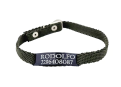 Chapitas Para Gatos Pasador NEGRA + Collar De 1 Cm Reforzado VERDE MILITAR