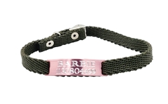Chapitas Para Gatos Pasador ROSA + Collar De 1 Cm Reforzado VERDE MILITAR