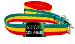 Combo Chapita VERDE + Collar + Correa 3cm BOLIVIA