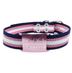 Chapitas Perros Pasador Rosa + Collar ELEGANTE De 3cm