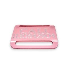 Chapita pasador para collares de 4cm de ancho en color ROSA - Medallas para Perros