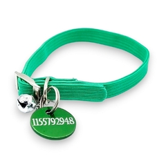 Chapita Perro Chico O Gato + Collar 1 Cm Elastizado COLOR! - tienda online