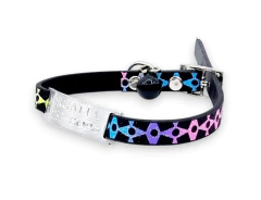 Chapita pasante + Collar sublimado con brillos para gatos o perros muy pequeños - comprar online