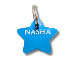 Chapita Estrellita Anodizada Color – Identificación para Perros Chicos y Medianos - Grabada en el acto