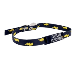 Chapita Gato Negro + Collar 1cm Estampado Rayo en internet