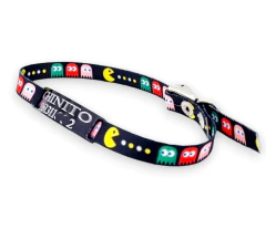 Chapita Gato Negro + Collar 1cm Estampado Pacman - comprar online