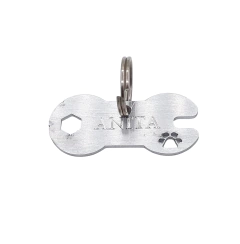Chapita Identificatoria Perros Llave Fija Grabado Natural - comprar online