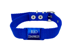 Chapita Pasador anodizado azul + collar 2cm azul - comprar online