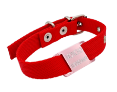 Chapitas Perros Pasador Rosa + collar ROJO 2cm Ancho - comprar online