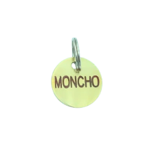 Chapita Para Perros Redonda De Bronce De 26mm De Diametro