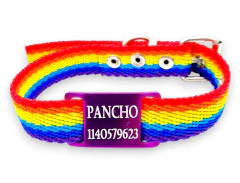 Chapitas Perros Pasador VIOLETA +collar orgullo de 2cm Ancho - Medallas para Perros