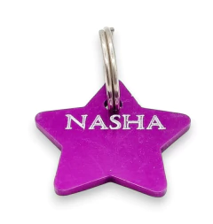Chapita estrellita color violeta - Medallas para Perros