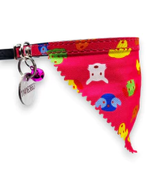 Combo Chapita redonda+ Collar +bandana Para Gatos o Perros Muy Pequeños - Medallas para Perros