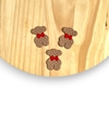 Aplique Emborrachado Urso Laço Vermelho 3x2 cm