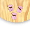 Aplique Emborrachado Urso Rosa Laço Marrom 3x2 cm