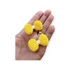 Aplique Lacinho de Crochê Amarelo Ouro 1 par