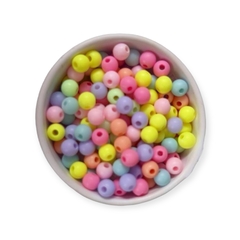 Contas miçanga fosca 6 mm - cores candy 30 gramas