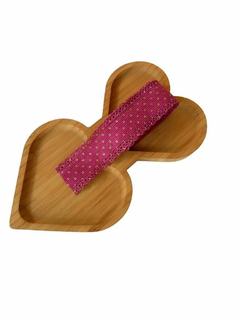 Fita 38mm importada com pedrinhas dourada Rosa escuro no metro