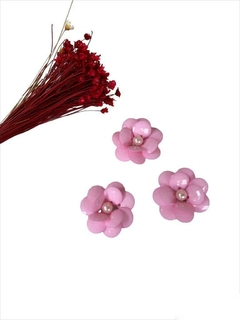 Florzinha com Perola 4 cm Rosa bb unidade