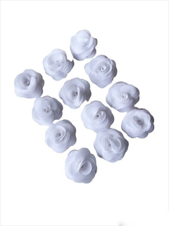 Flor de Organza Branco 5 cm unidade