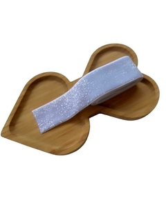 Veludo com com Lurex 38mm - Branco no metro