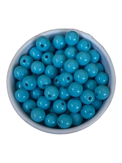 Contas Plástica miçanga 8mm - Azul Céu 30 gramas