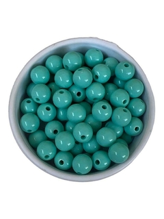 Contas Plástica miçanga 8mm - Verde Tiffany 30 gramas
