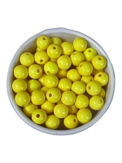 Contas Plástica miçanga 8mm - Amarelo ouro 30 gramas