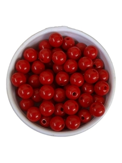 Contas Plástica Miçanga 8mm - Vermelho 30 gramas