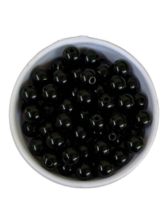 Contas Plástica miçanga 8mm - Preto 30 gramas