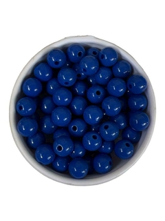 Contas Plástica miçanga 8mm - Azul Royal 30 gramas