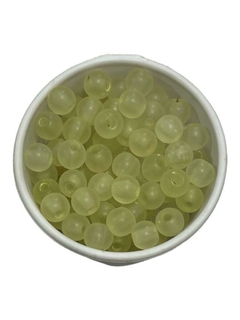 Contas miçanga que brilha no escuro 8mm - cor amarelo 30 gramas