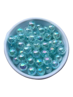 Contas miçanga bola de sabão 8mm - cor azul 30 gramas