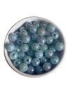 Contas miçanga irisada 8mm - cor azul céu 25 gramas