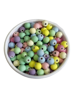 Contas miçanga emborrachado 6mm - cores candy color 30 gramas