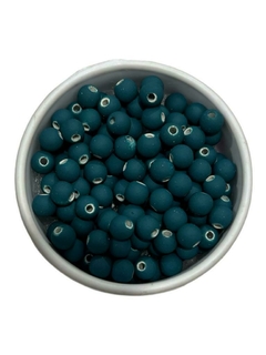 Contas miçanga emborrachado 6mm - cor Azul Petróleo 30 gramas