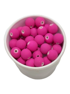Contas miçanga emborrachado 10mm - cor pink 30 gramas