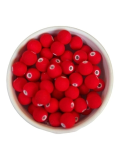 Contas miçanga emborrachado 8mm - cor vermelho 30 gramas